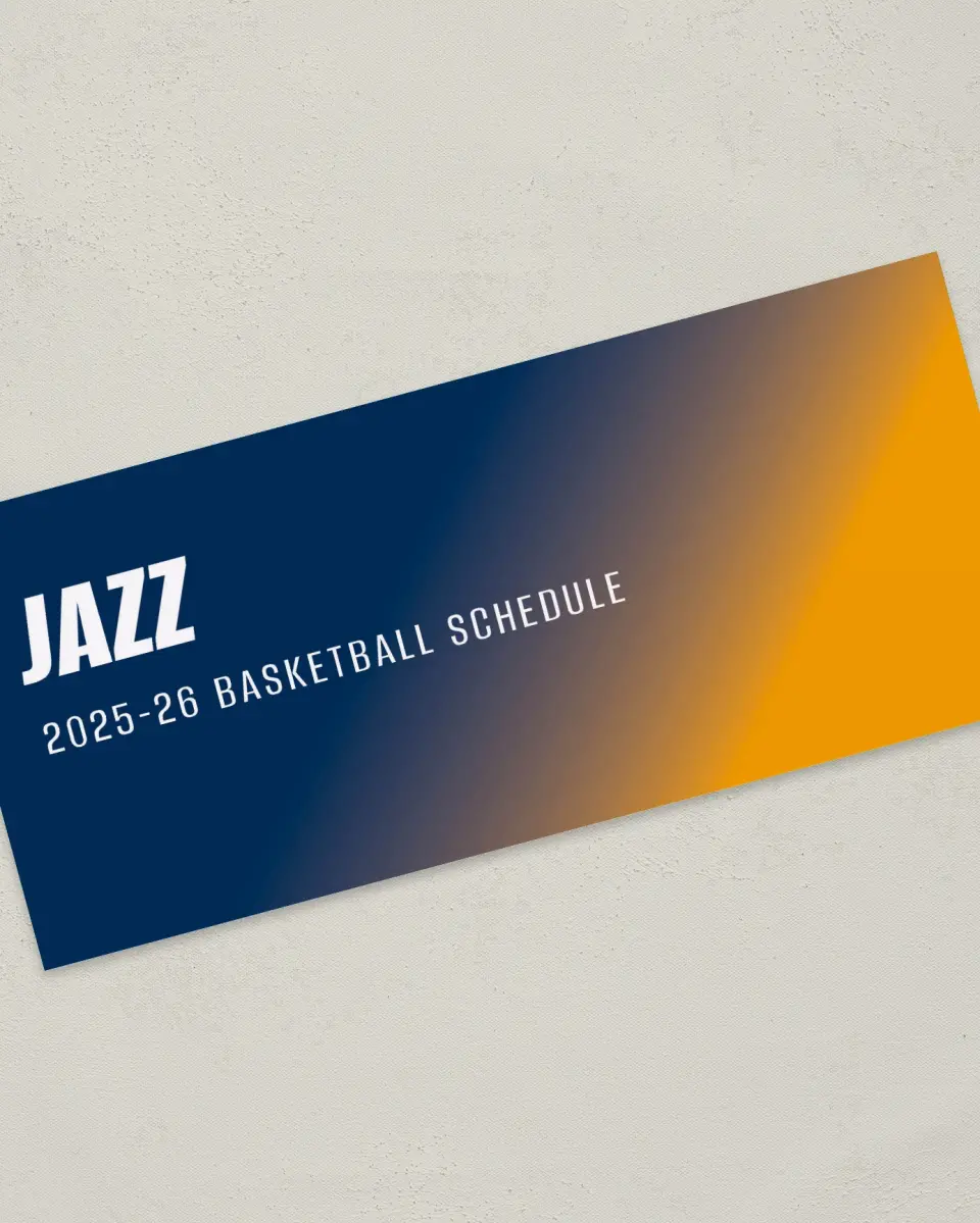 This is a 4" x 9" Marketing Insert called Utah Jazz printed in full color