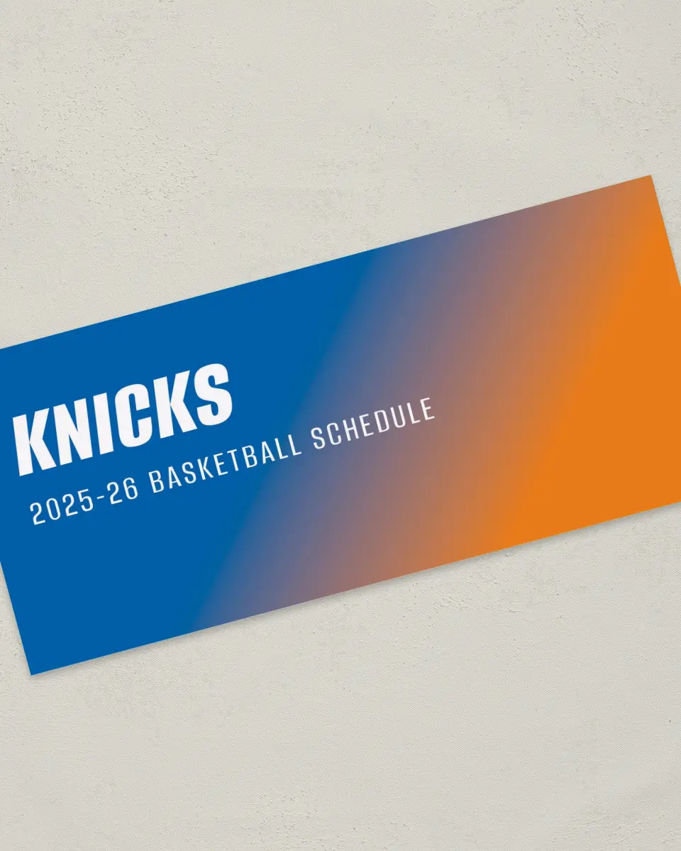 This is a 4" x 9" Marketing Insert called New York Knicks printed in full color