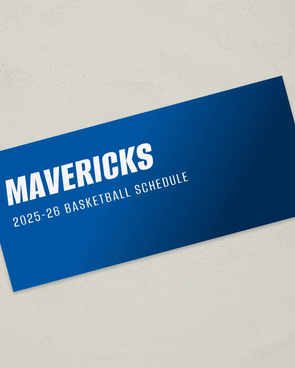 This is a 4" x 9" Marketing Insert called Dallas Mavericks printed in full color