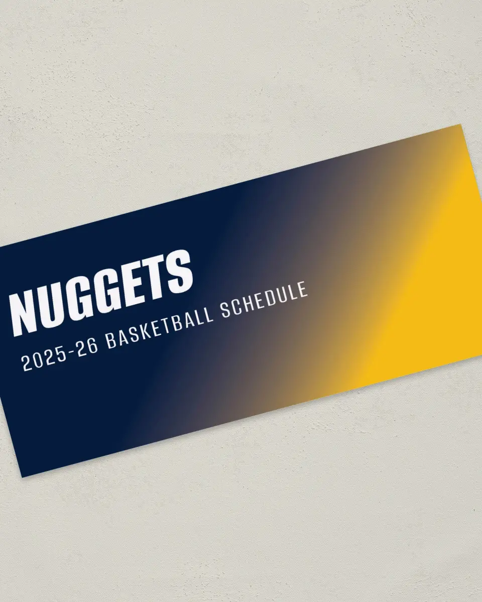 This is a 4" x 9" Marketing Insert called Denver Nuggets printed in full color