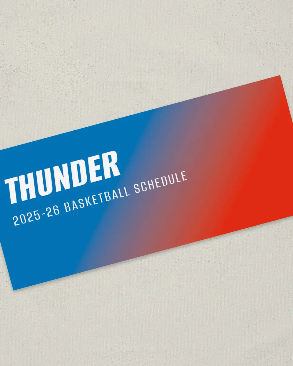 This is a 4" x 9" Marketing Insert called Oklahoma City Thunder printed in full color