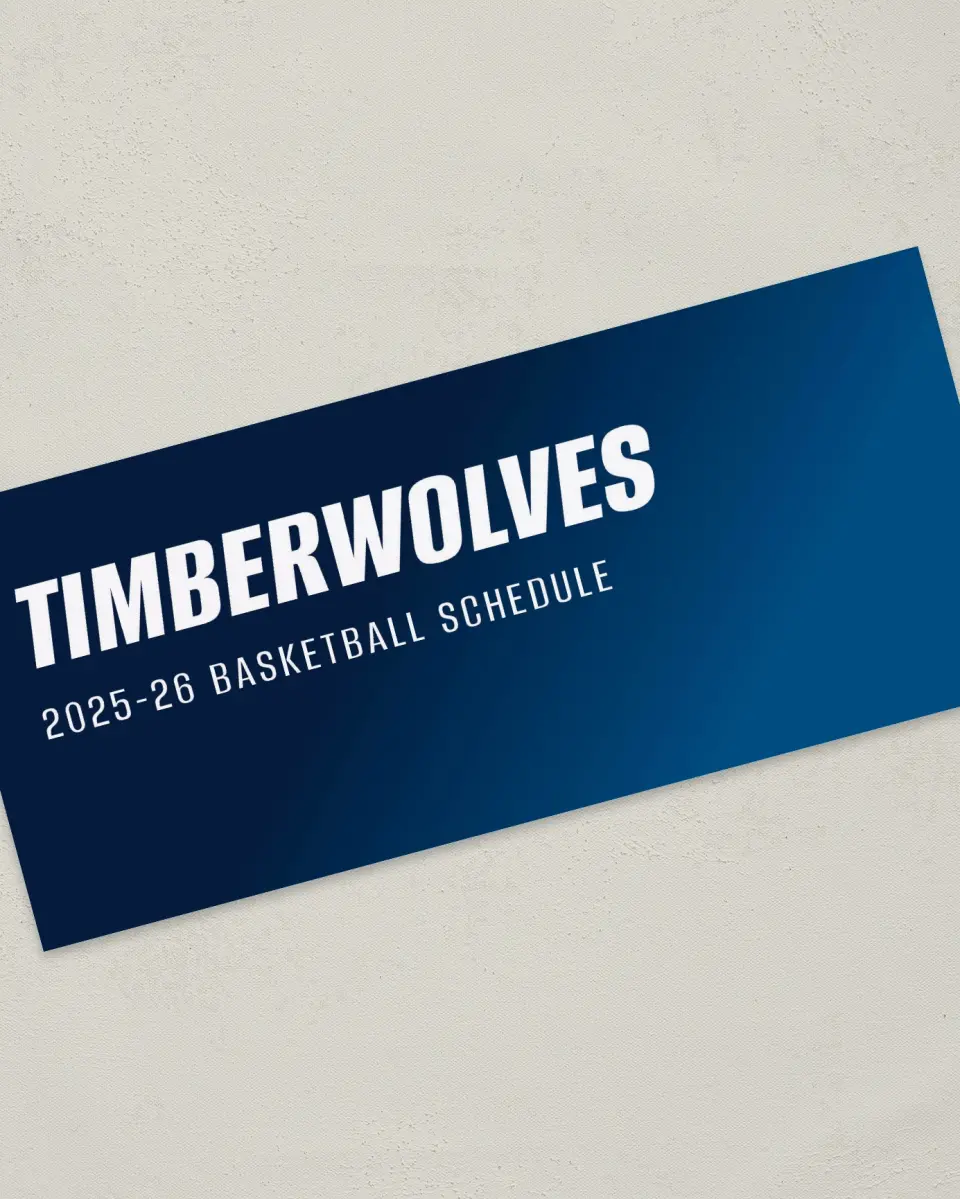This is a 4" x 9" Marketing Insert called Minnesota Timberwolves printed in full color
