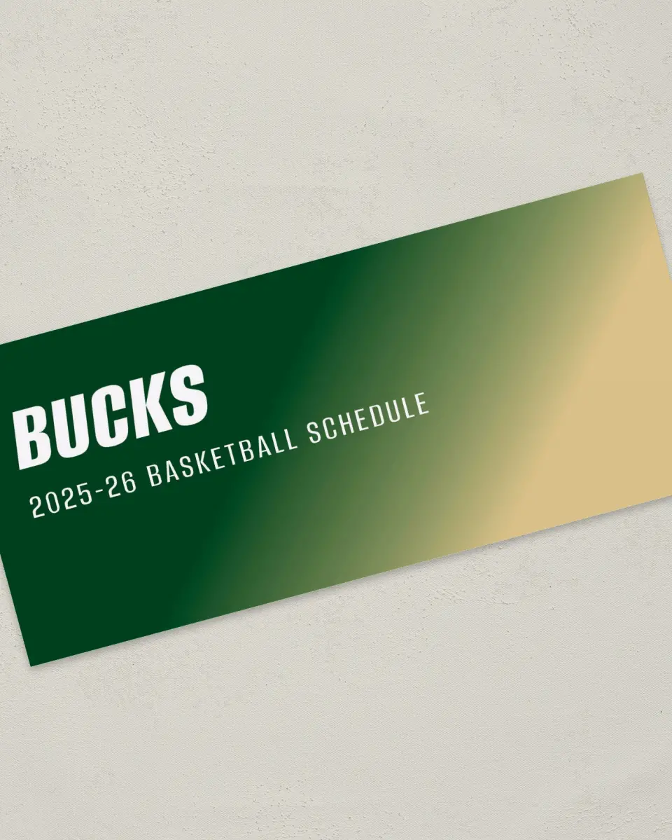 This is a 4" x 9" Marketing Insert called Milwaukee Bucks printed in full color