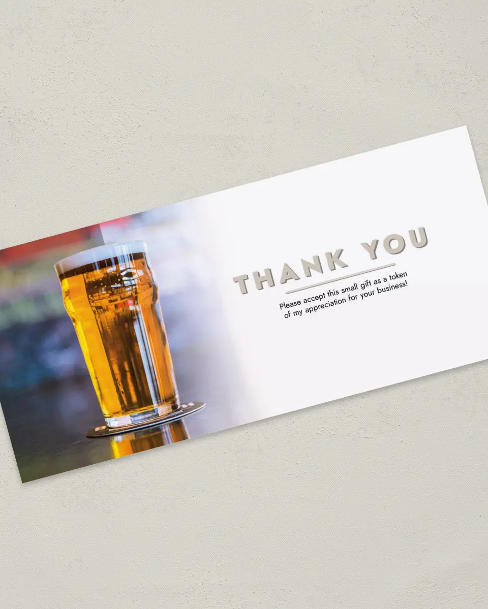 This is a 4" x 9" Marketing Insert called Beer Pairing printed in full color