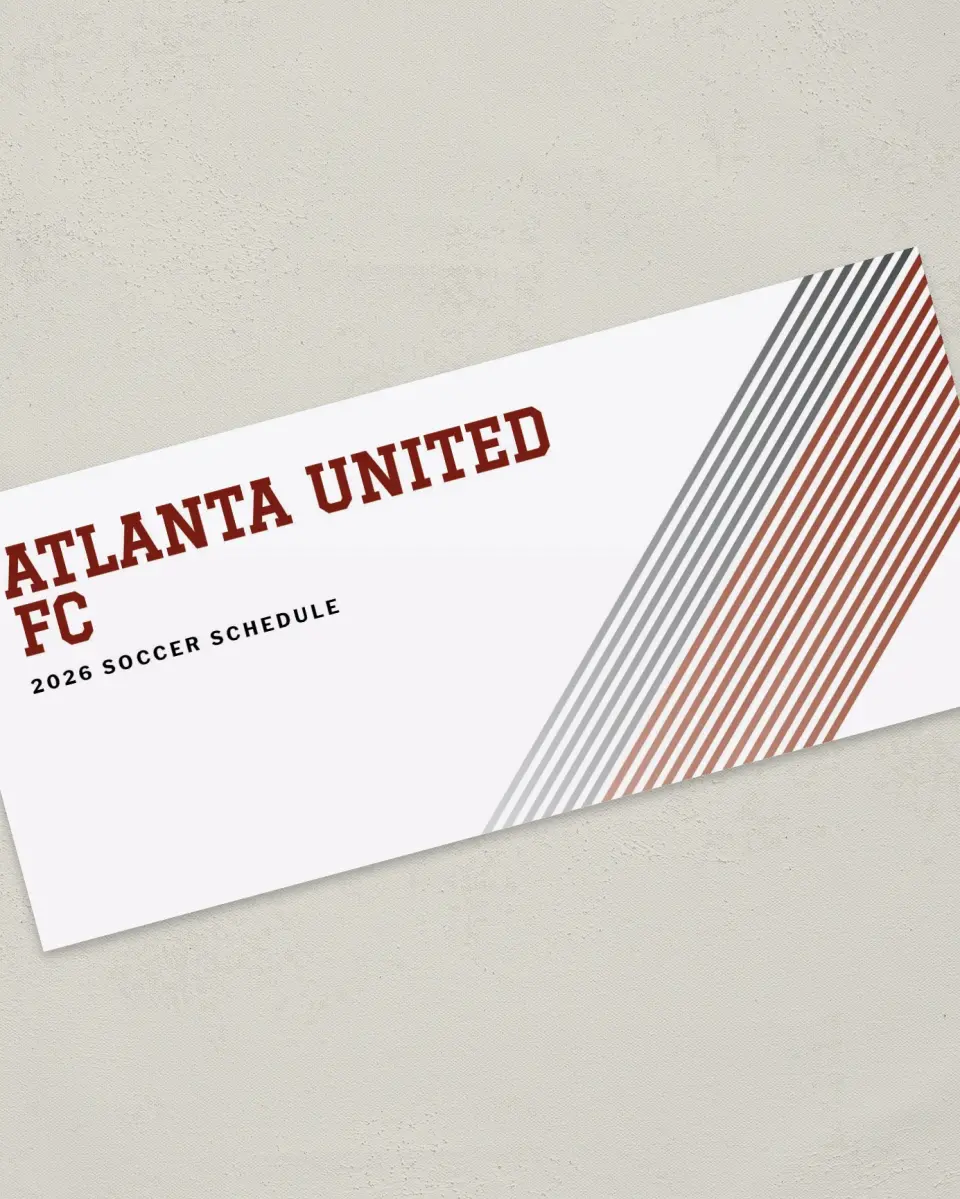 This is a 4" x 9" Marketing Insert called Atlanta United FC Soccer Inserts printed in full color