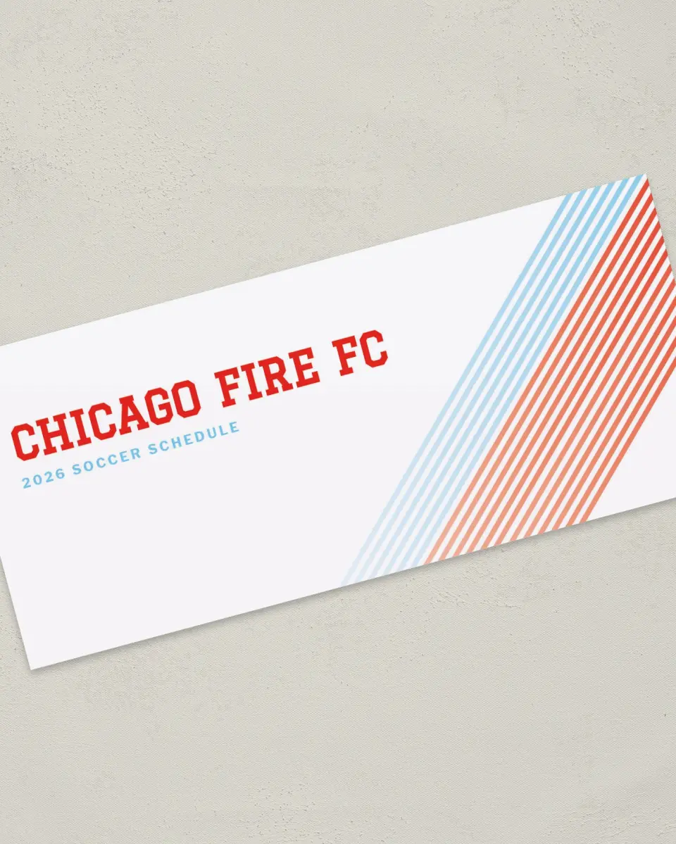 This is a 4" x 9" Marketing Insert called Chicago Fire FC Soccer Inserts printed in full color