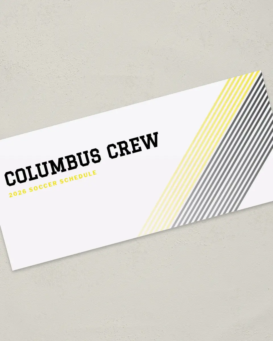 This is a 4" x 9" Marketing Insert called Columbus Crew SC Soccer Inserts printed in full color