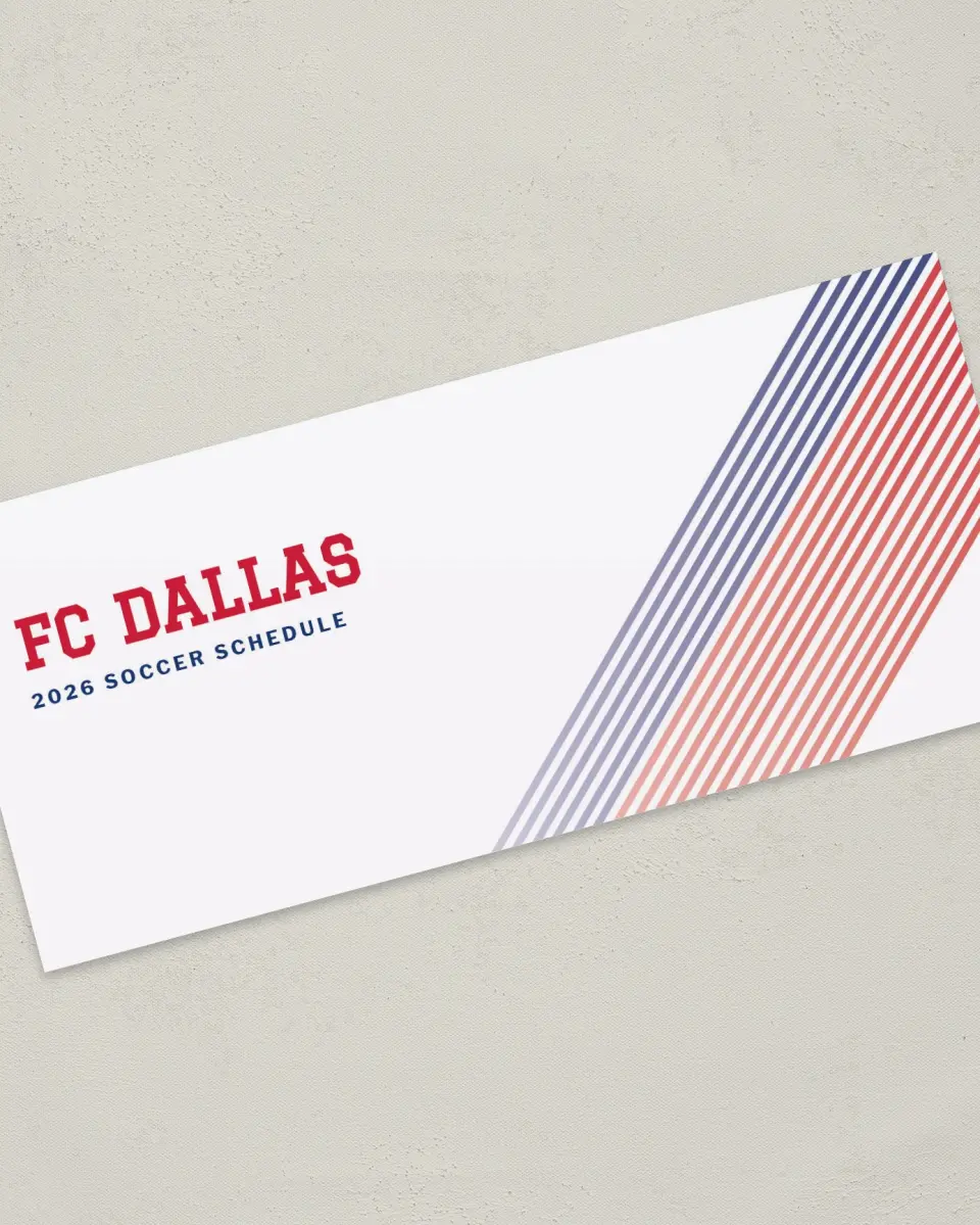 This is a 4" x 9" Marketing Insert called FC Dallas Soccer Inserts printed in full color