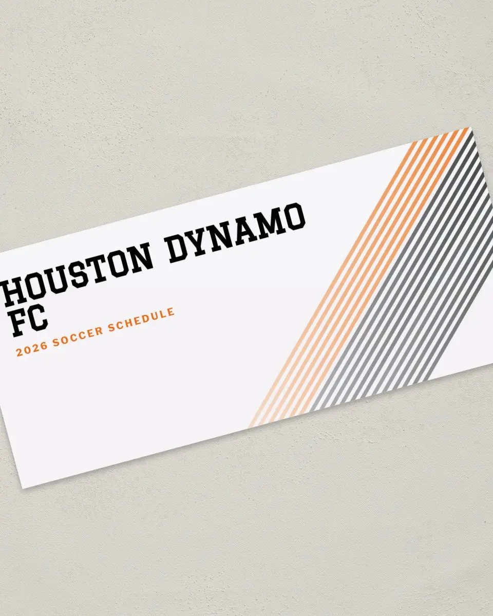 This is a 4" x 9" Marketing Insert called Houston Dynamo FC Soccer Inserts printed in full color