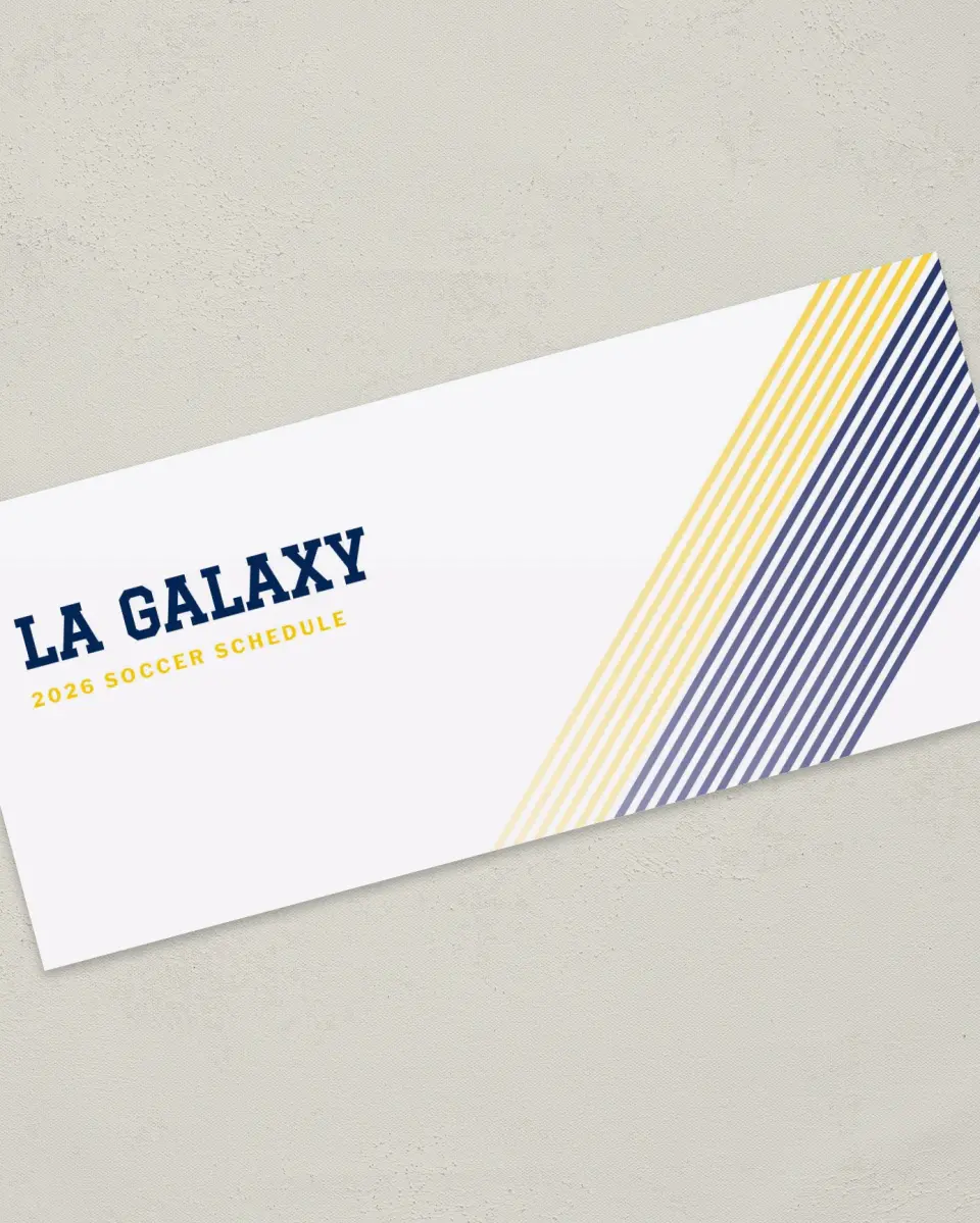 This is a 4" x 9" Marketing Insert called LA Galaxy Soccer Inserts printed in full color