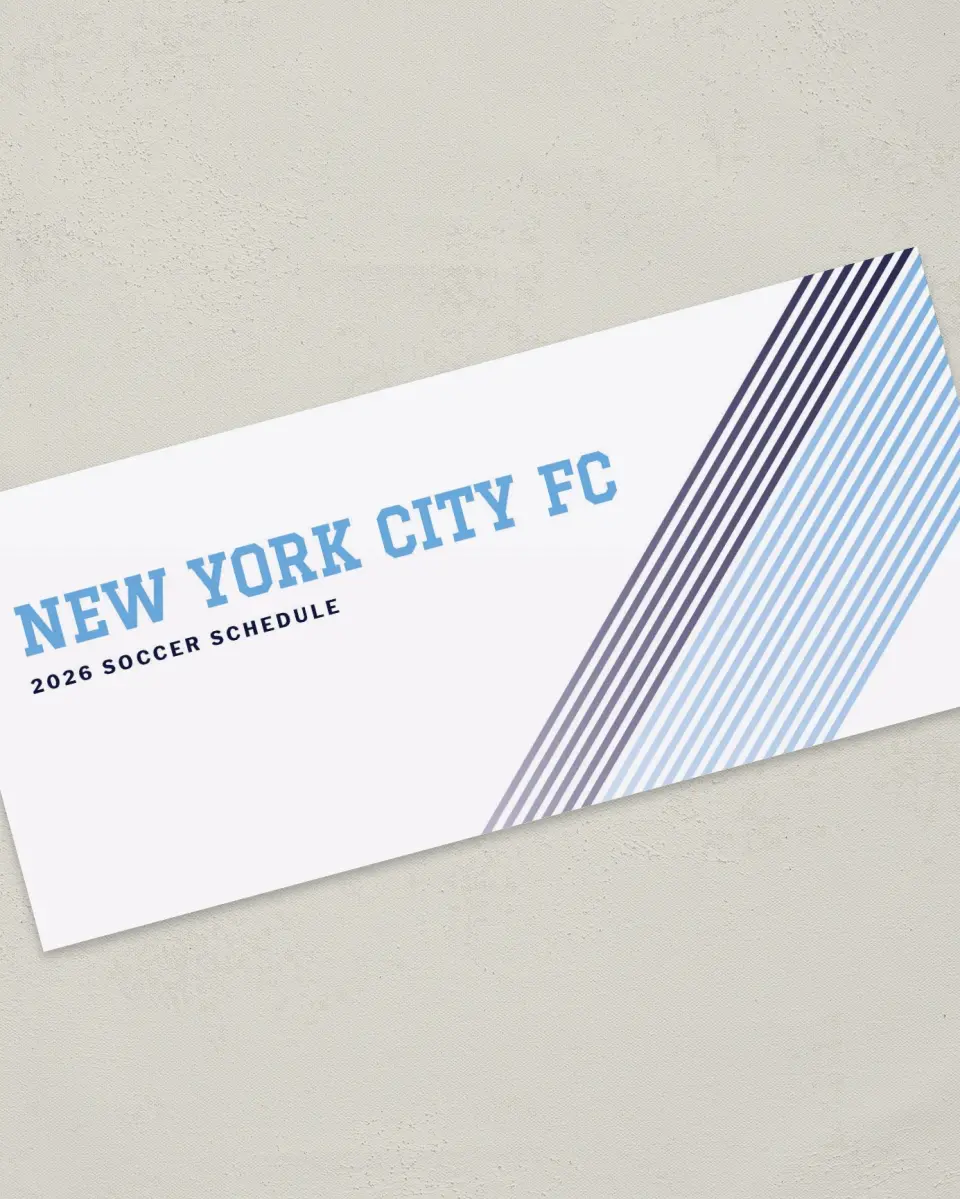 This is a 4" x 9" Marketing Insert called New York City FC Soccer Inserts printed in full color