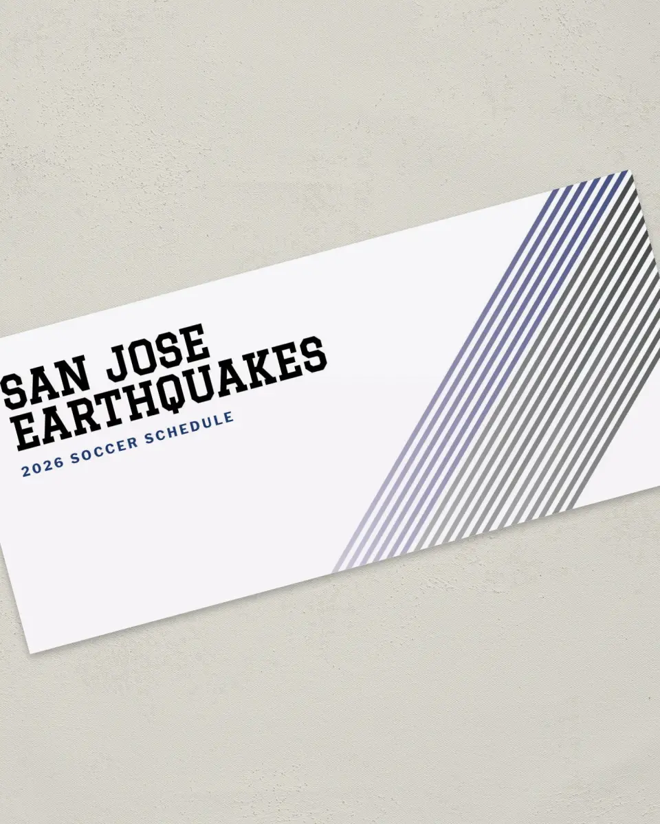 This is a 4" x 9" Marketing Insert called San Jose Earthquakes Soccer Inserts printed in full color