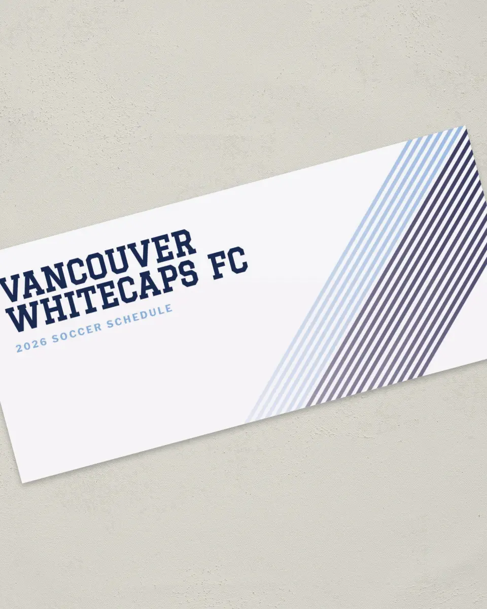 This is a 4" x 9" Marketing Insert called Vancouver Whitecaps FC Soccer Inserts printed in full color