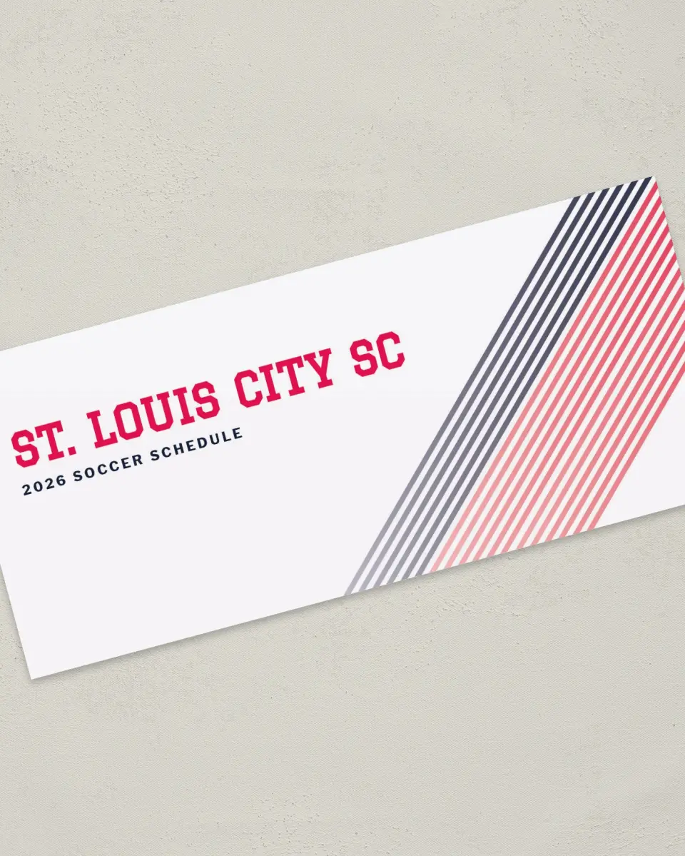 This is a 4" x 9" Marketing Insert called St. Louis City SC Soccer Inserts printed in full color
