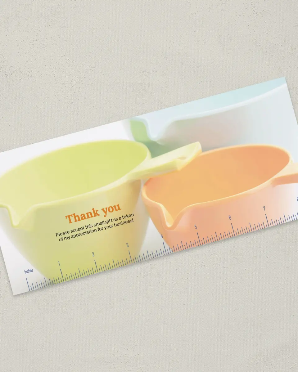 This is a 4" x 9" Marketing Insert called Kitchen Measurements printed in full color
