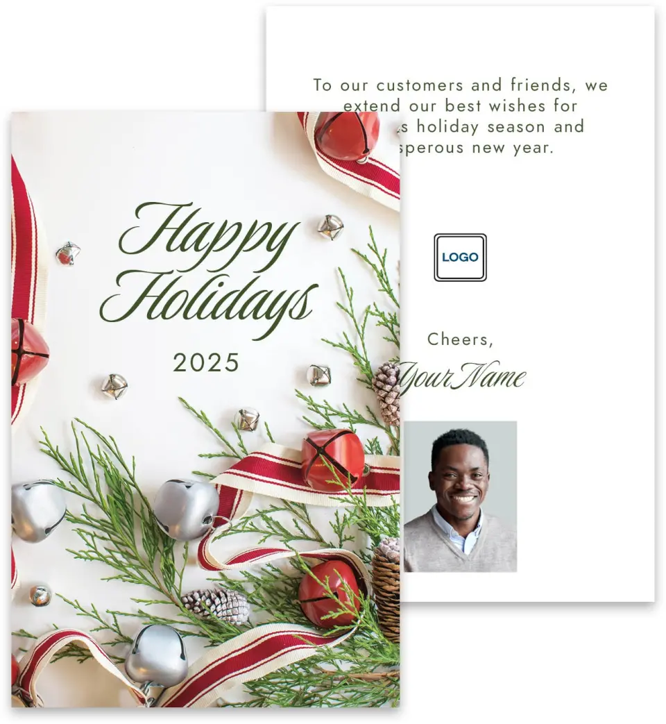 This is a 3¾" x 5¾" Marketing Insert called Happy Holidays printed in full color