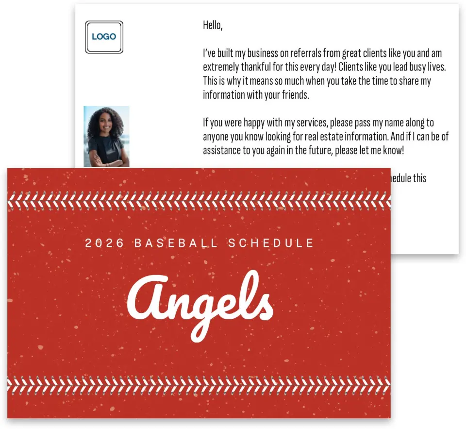 This is a 3¾" x 5¾" Baseball Insert called Angels printed in full color