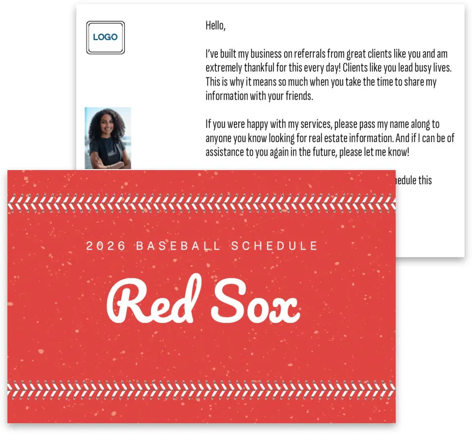 This is a 3¾" x 5¾" Baseball Insert called Red Sox printed in full color