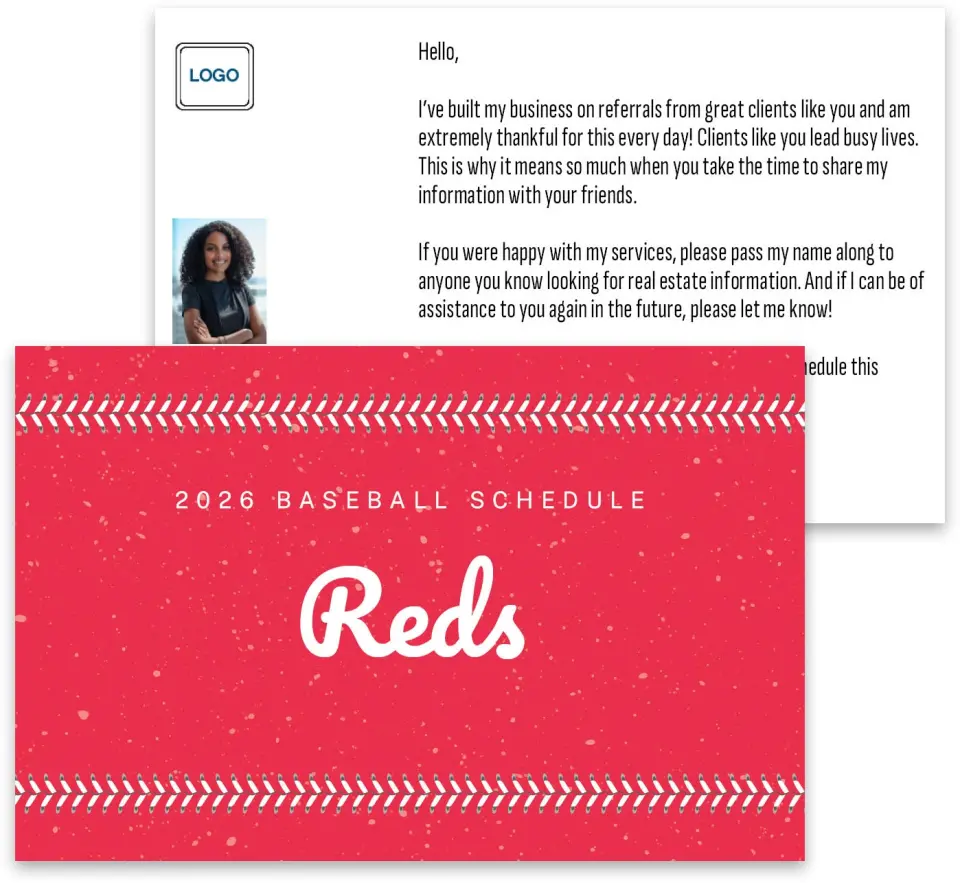 This is a 3¾" x 5¾" Baseball Insert called Reds printed in full color