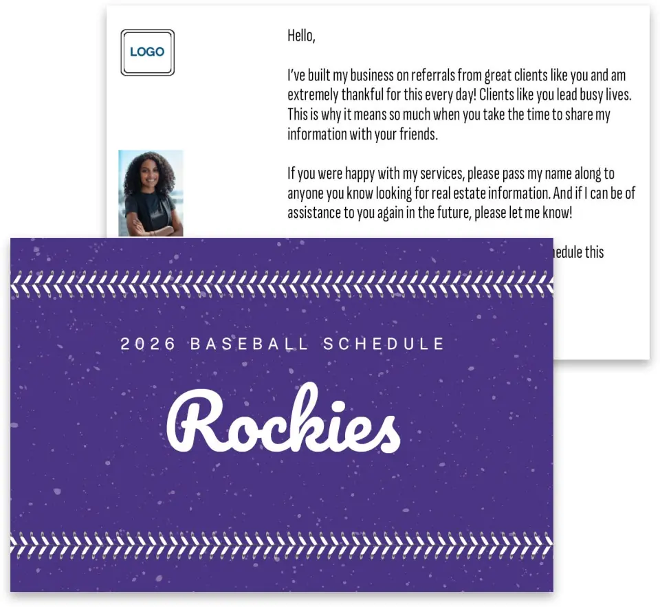 This is a 3¾" x 5¾" Baseball Insert called Rockies printed in full color