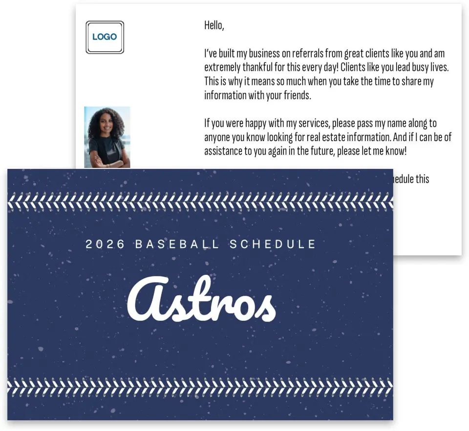 This is a 3¾" x 5¾" Baseball Insert called Astros printed in full color
