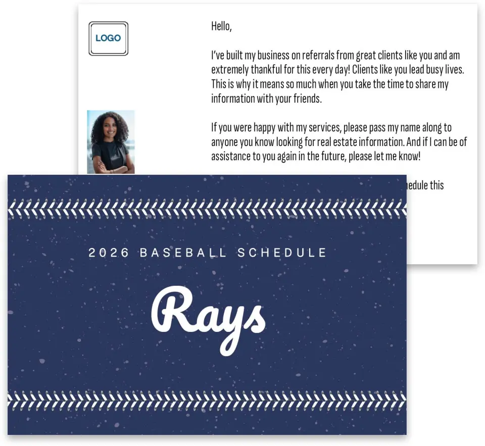 This is a 3¾" x 5¾" Baseball Insert called Rays printed in full color