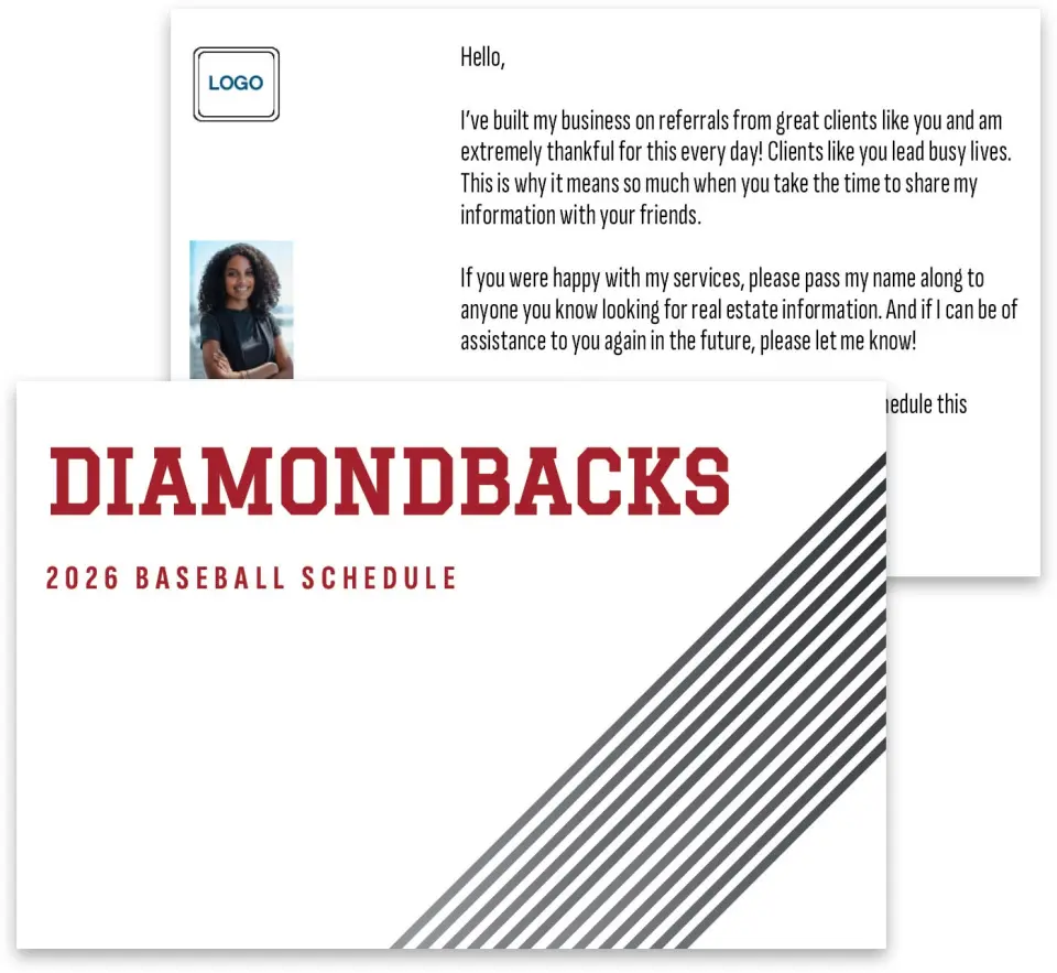 This is a 3¾" x 5¾" Baseball Insert called Diamondbacks printed in full color