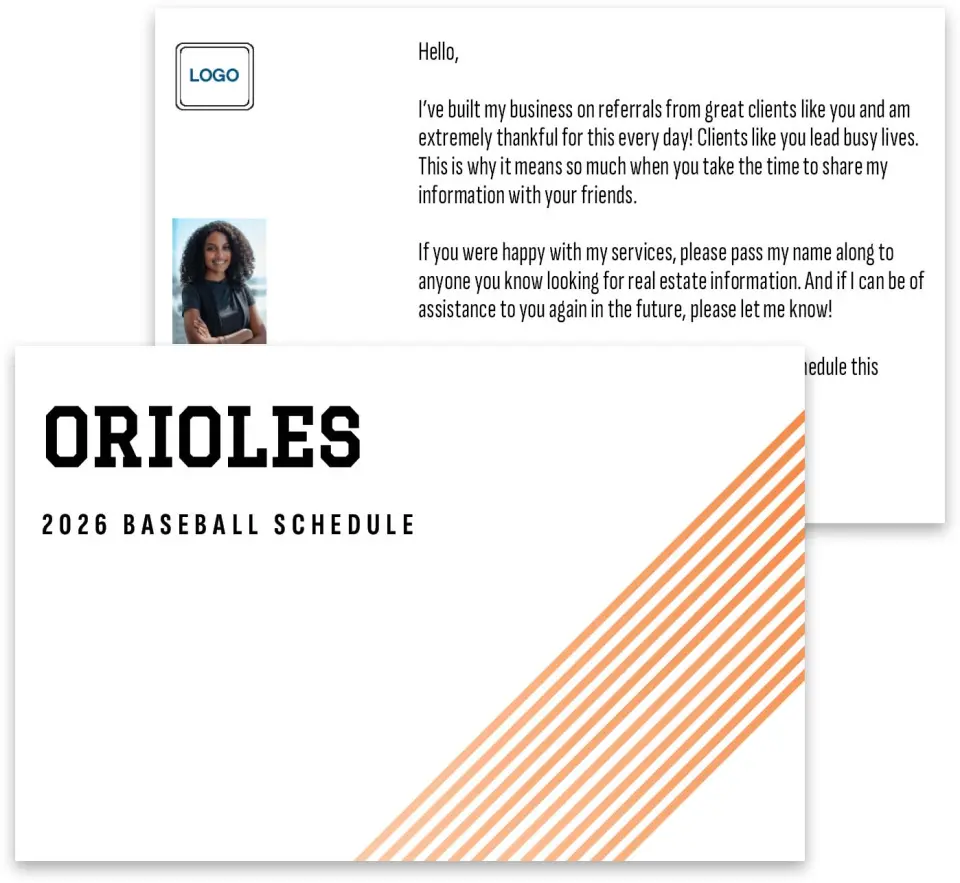 This is a 3¾" x 5¾" Baseball Insert called Orioles printed in full color