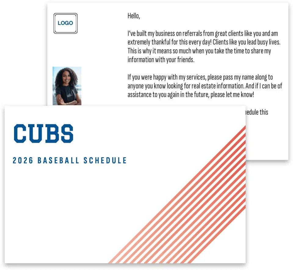 This is a 3¾" x 5¾" Baseball Insert called Cubs printed in full color