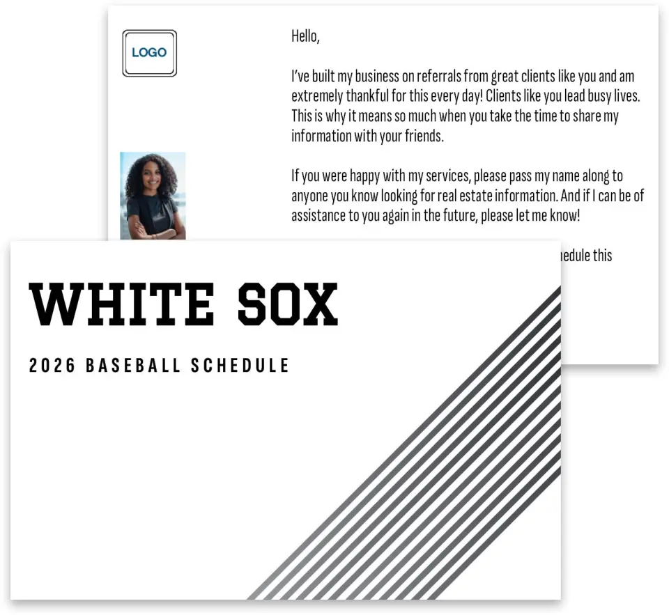 This is a 3¾" x 5¾" Baseball Insert called White Sox printed in full color