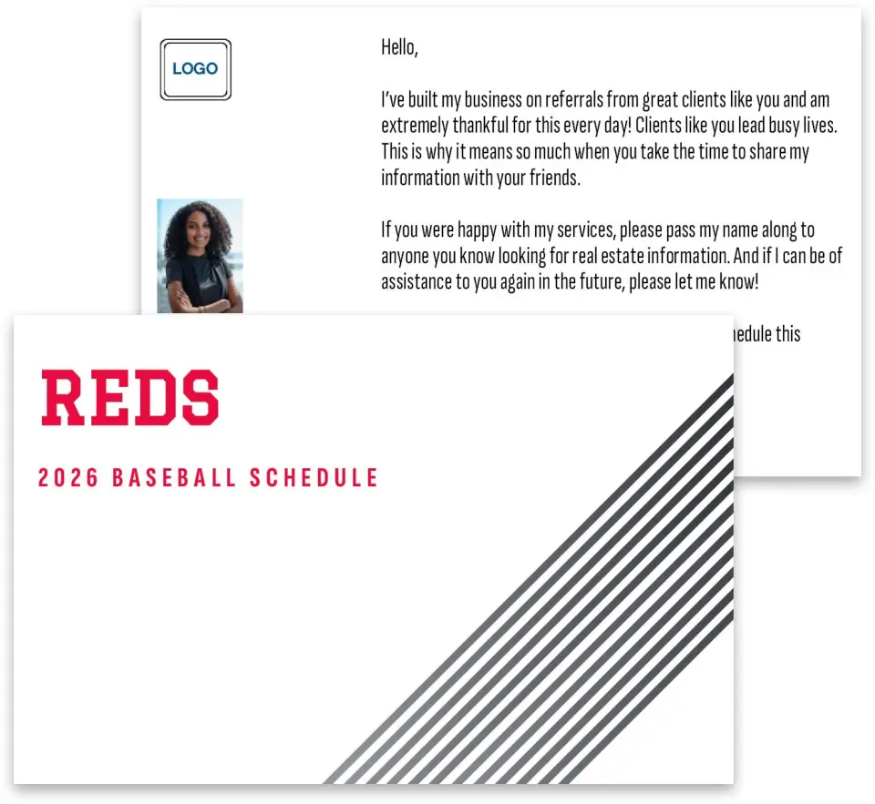 This is a 3¾" x 5¾" Baseball Insert called Reds printed in full color