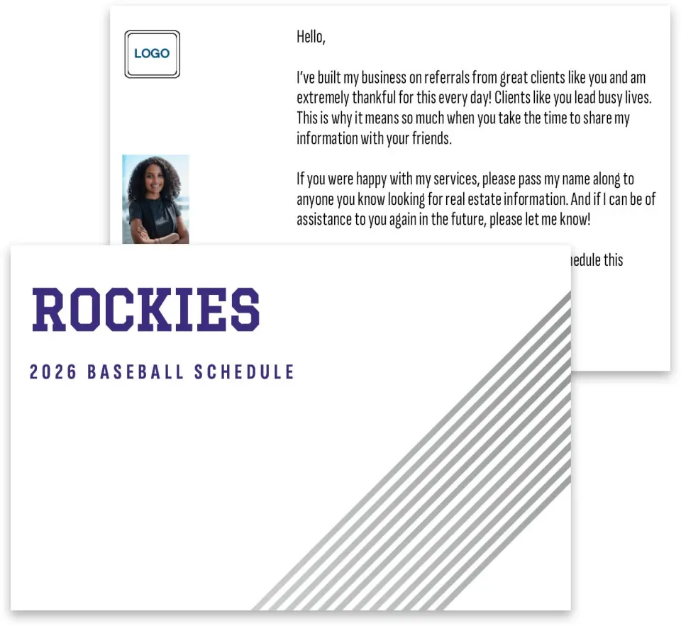 This is a 3¾" x 5¾" Baseball Insert called Rockies printed in full color