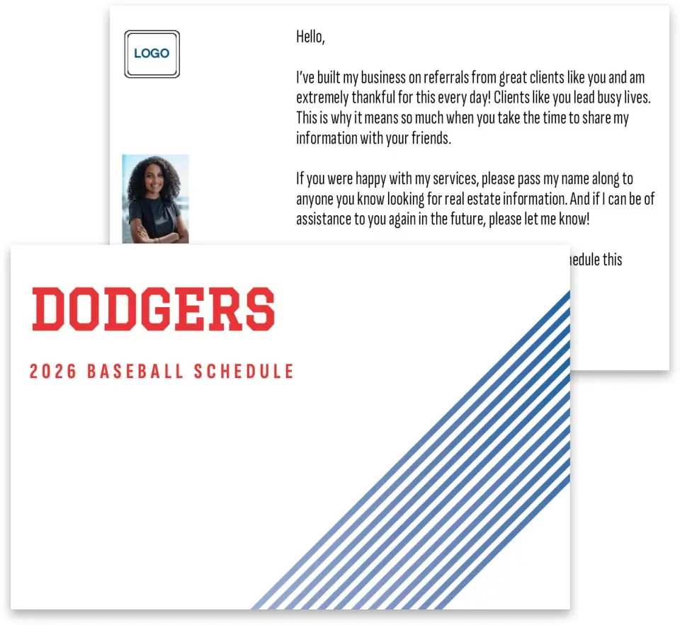 This is a 3¾" x 5¾" Baseball Insert called Dodgers printed in full color