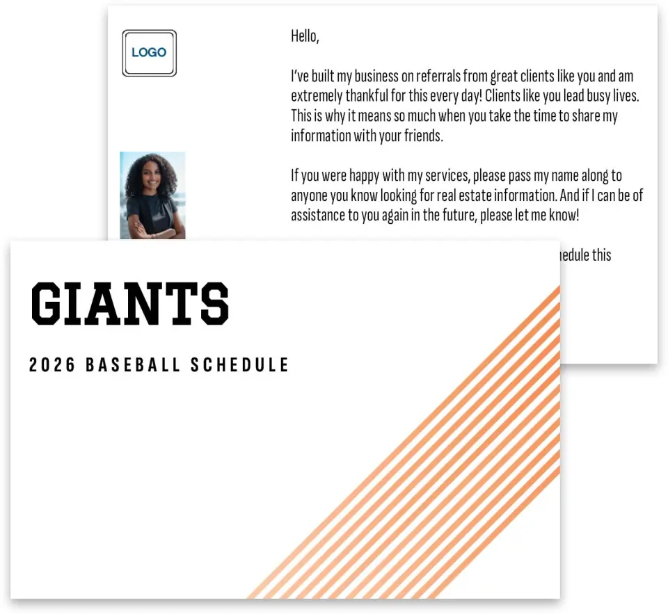 This is a 3¾" x 5¾" Baseball Insert called Giants printed in full color