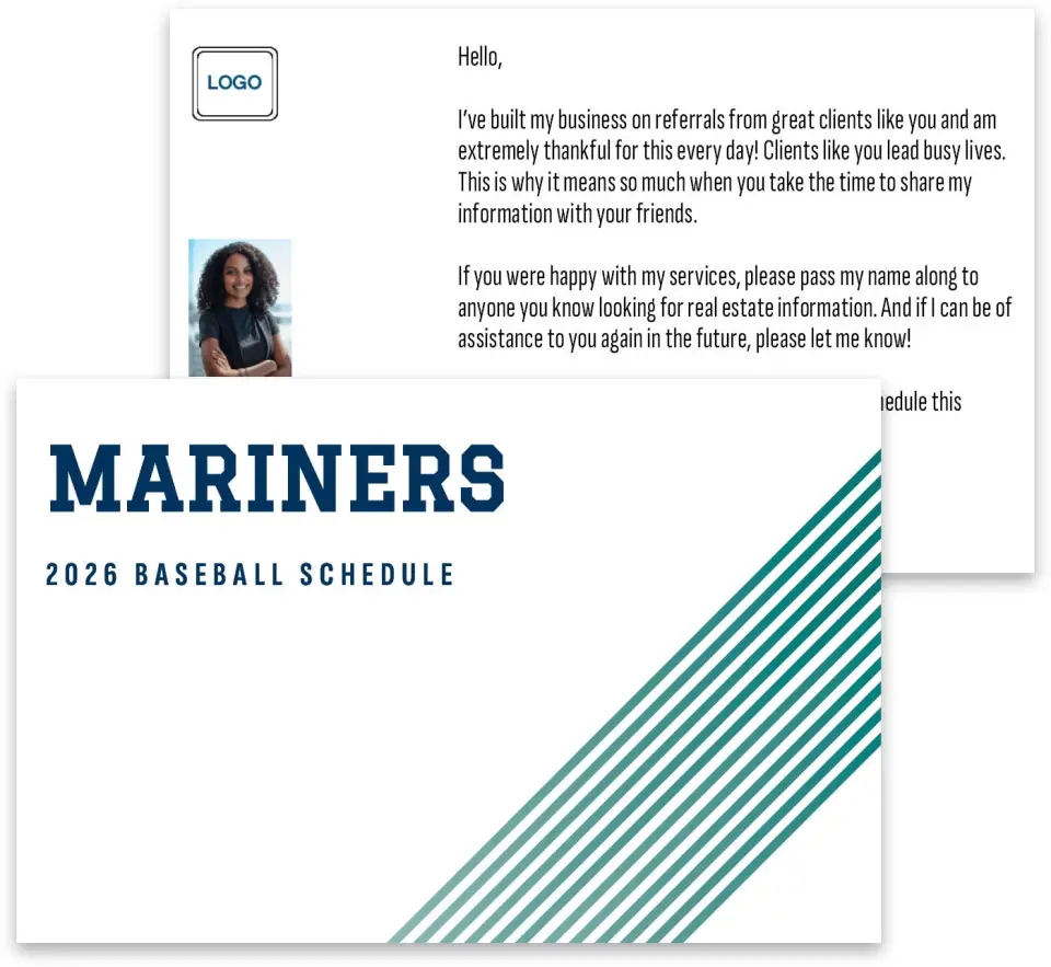 This is a 3¾" x 5¾" Baseball Insert called Mariners printed in full color