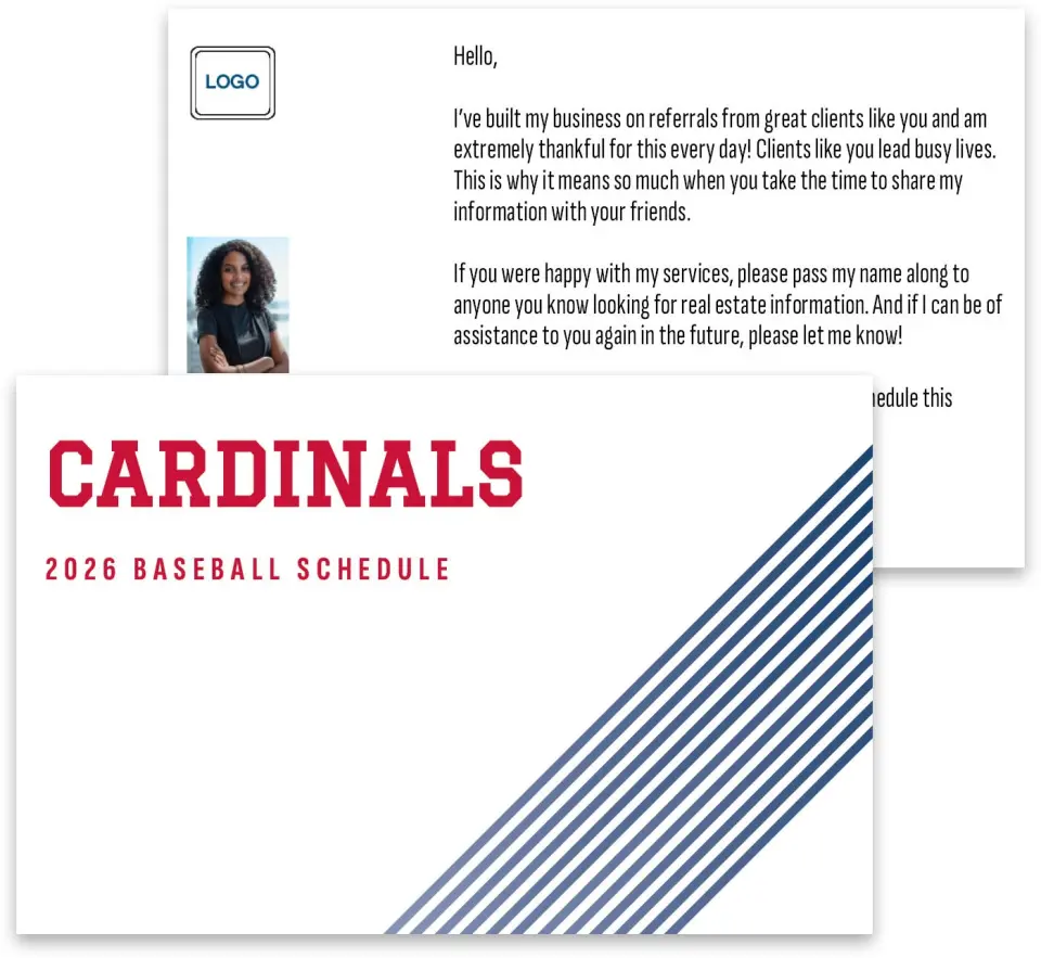 This is a 3¾" x 5¾" Baseball Insert called Cardinals printed in full color
