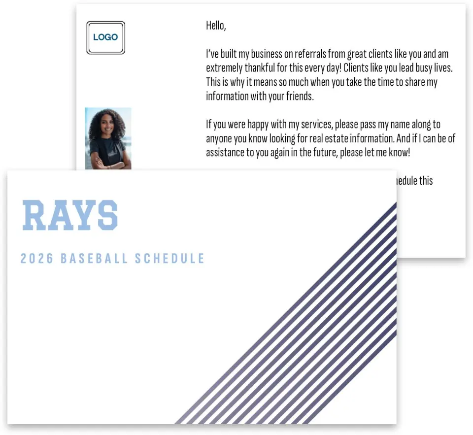 This is a 3¾" x 5¾" Baseball Insert called Rays printed in full color