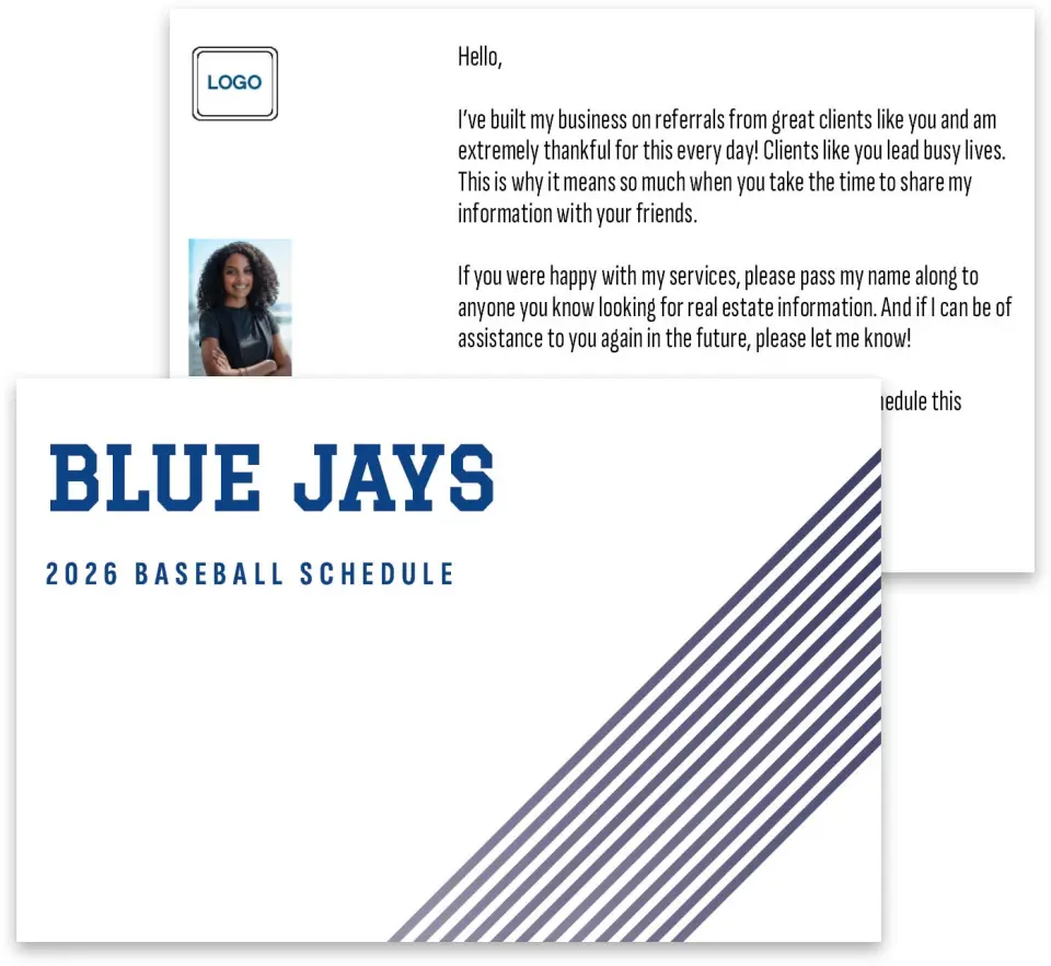 This is a 3¾" x 5¾" Baseball Insert called Blue Jays printed in full color