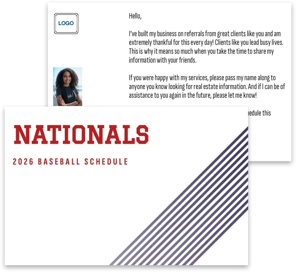 This is a 3¾" x 5¾" Baseball Insert called Nationals printed in full color