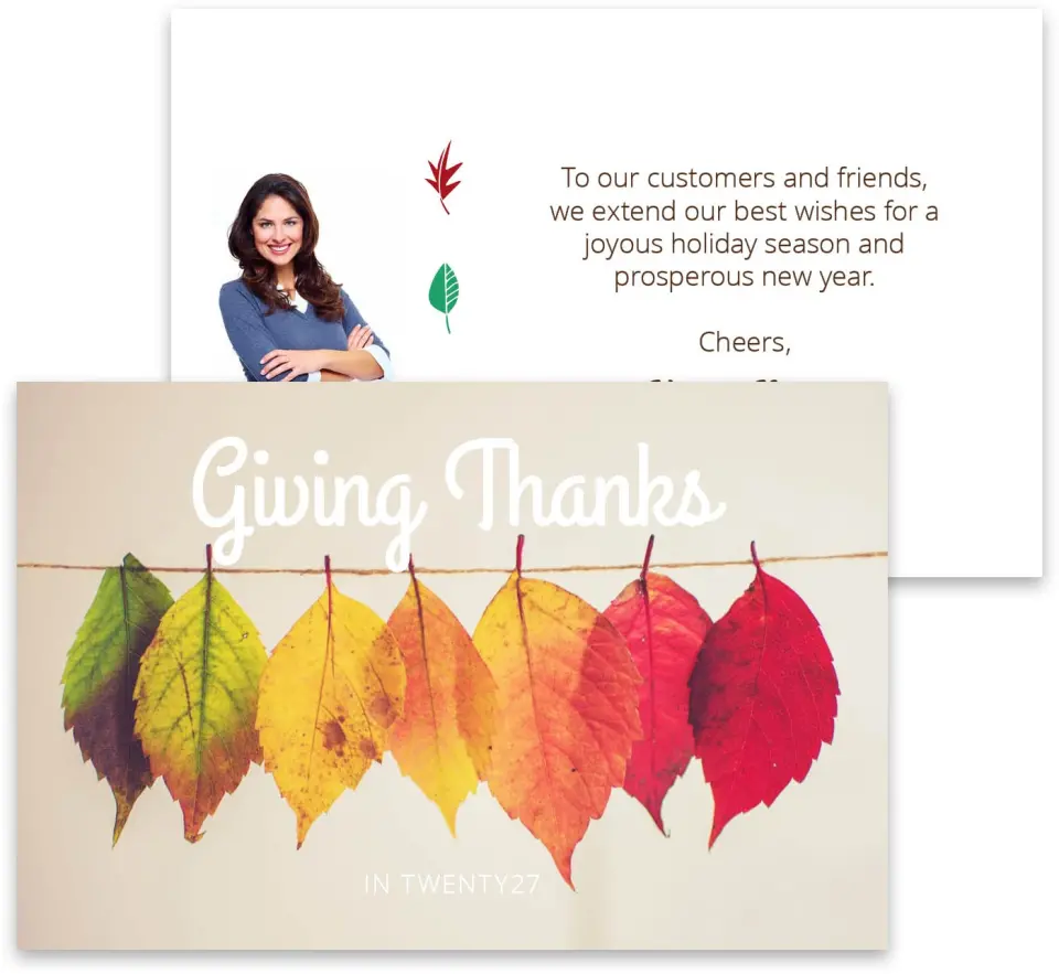 This is a 3¾" x 5¾" Marketing Insert called Giving Thanks Calendar Insert printed in full color