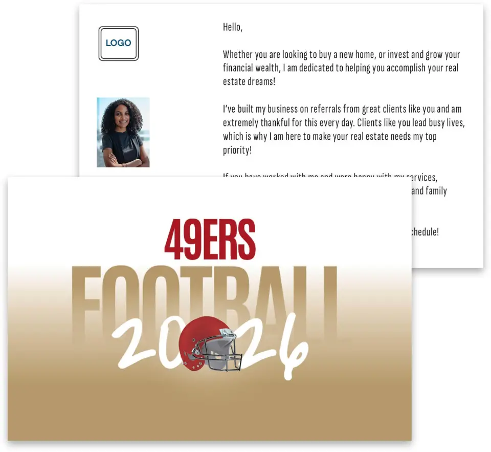 This is a 3¾" x 5¾" Football Insert called 49ers printed in full color