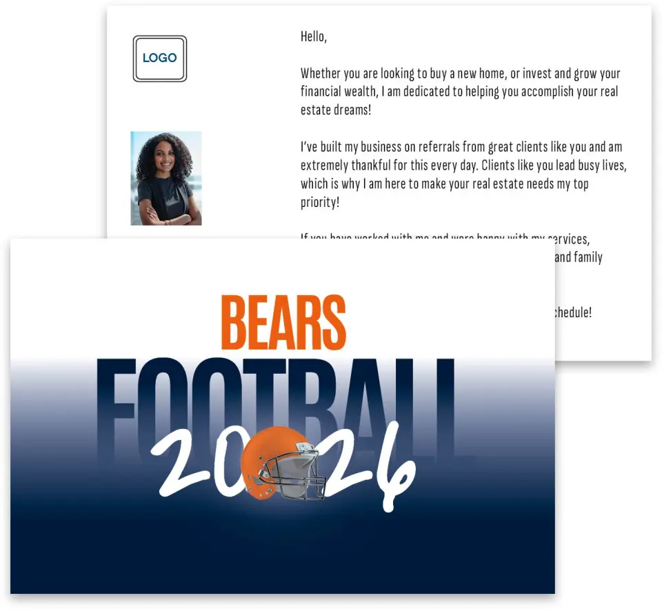 This is a 3¾" x 5¾" Football Insert called Bears printed in full color