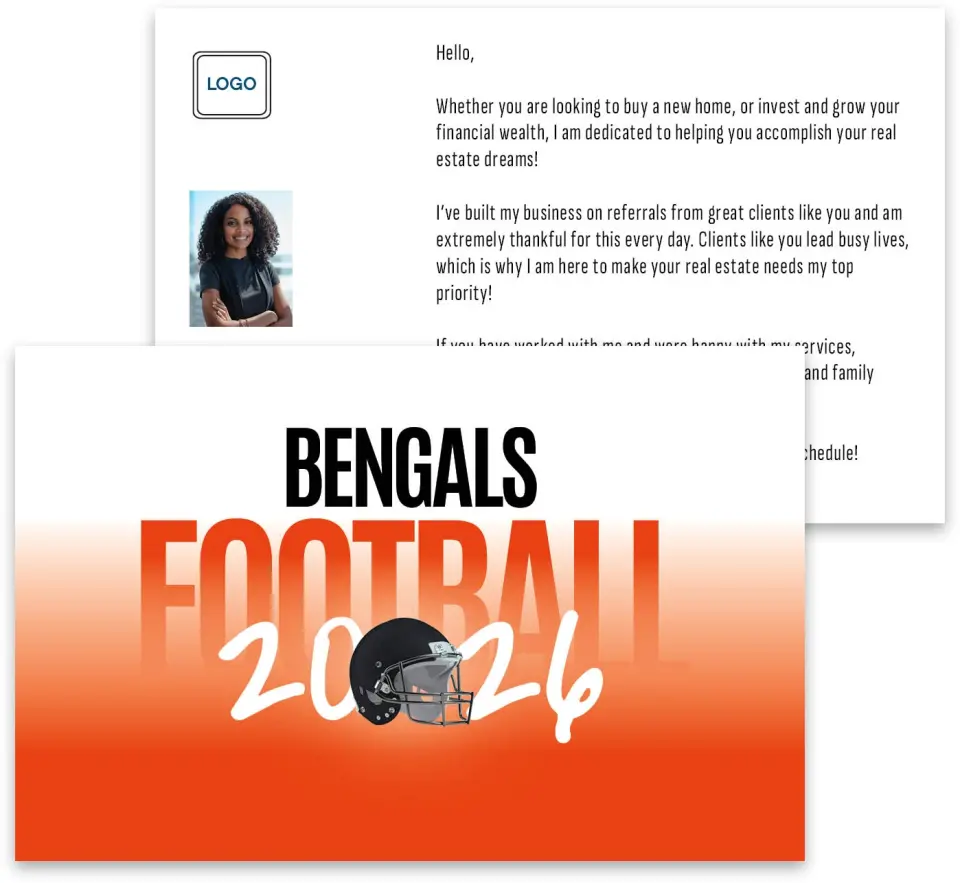 This is a 3¾" x 5¾" Football Insert called Bengals printed in full color