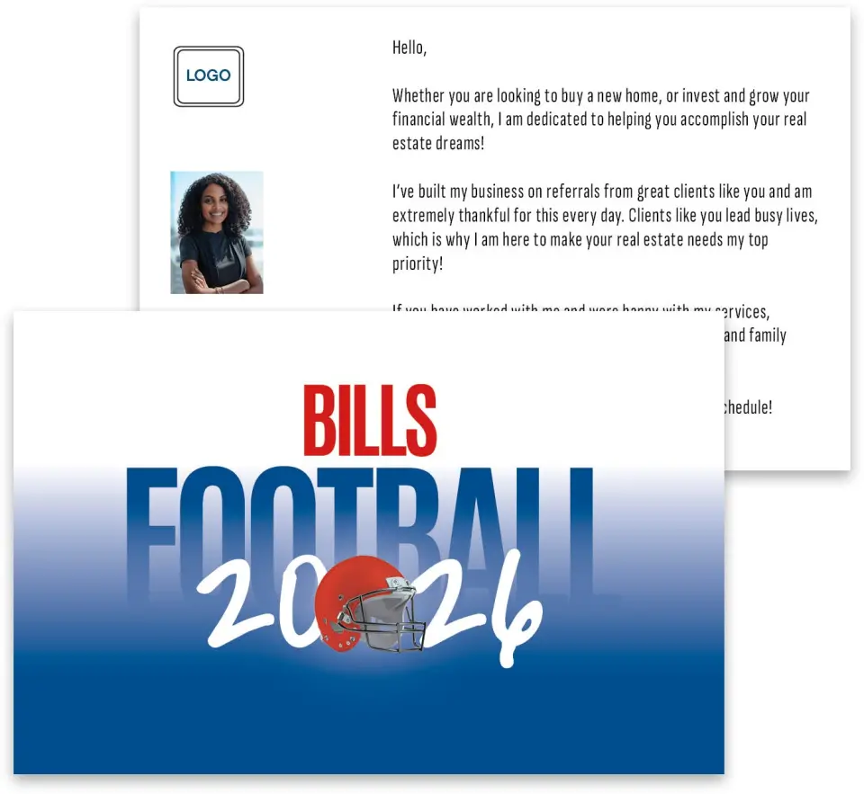 This is a 3¾" x 5¾" Football Insert called Bills printed in full color