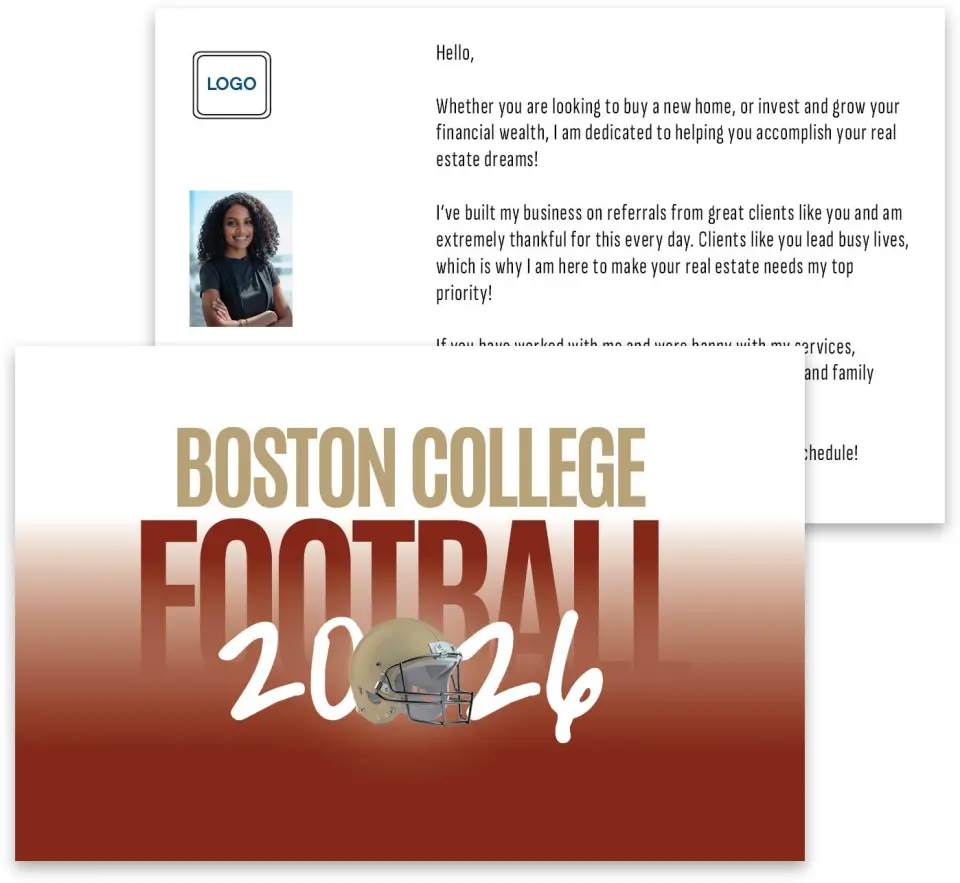 This is a 3¾" x 5¾" Football Insert called Boston College printed in full color