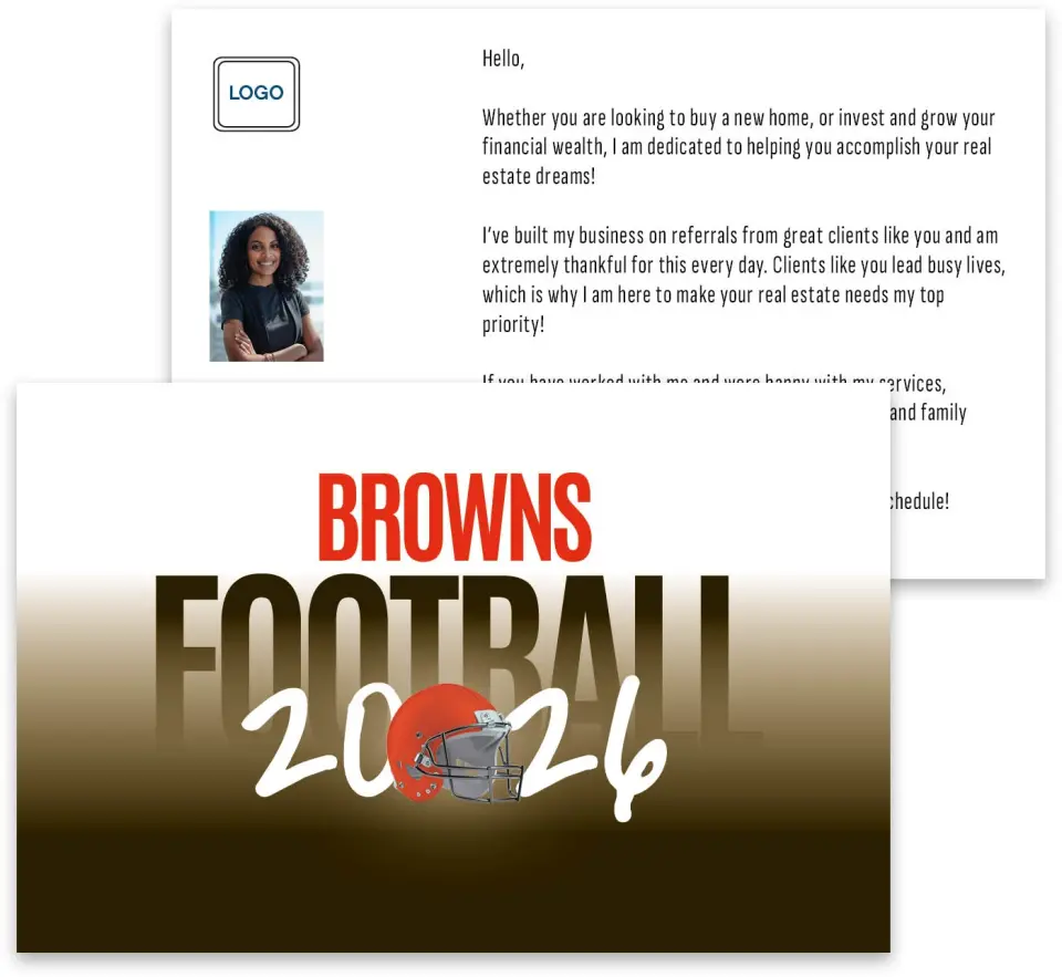 This is a 3¾" x 5¾" Football Insert called Browns printed in full color