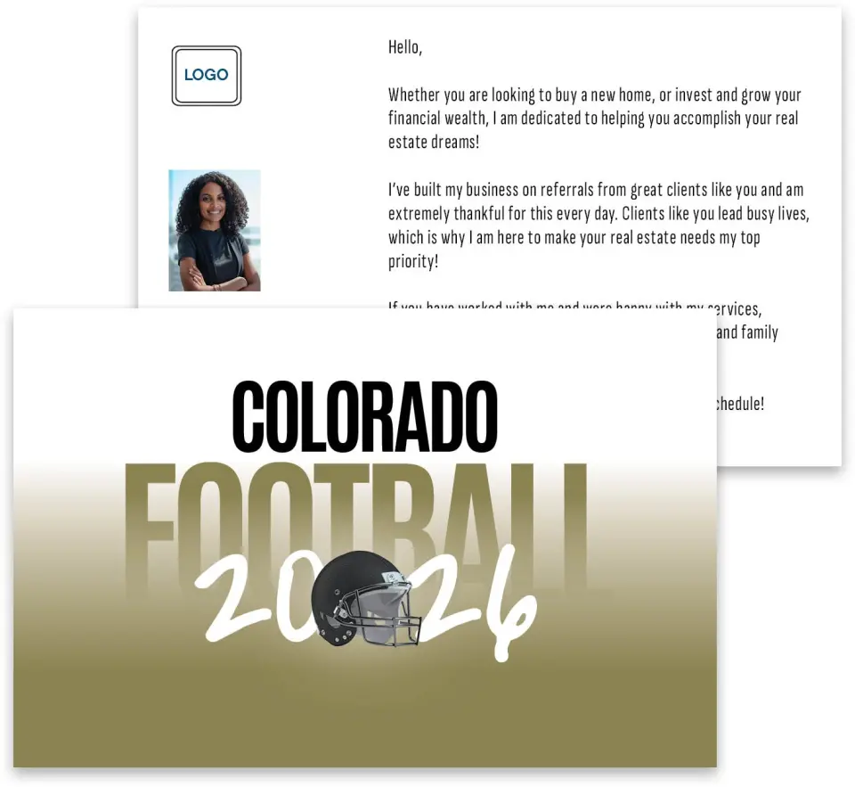 This is a 3¾" x 5¾" Football Insert called Colorado printed in full color