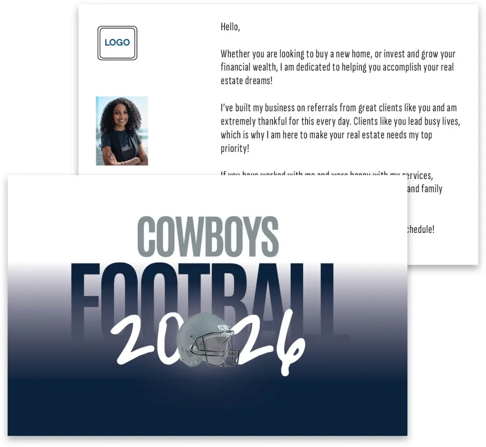 This is a 3¾" x 5¾" Football Insert called Cowboys printed in full color
