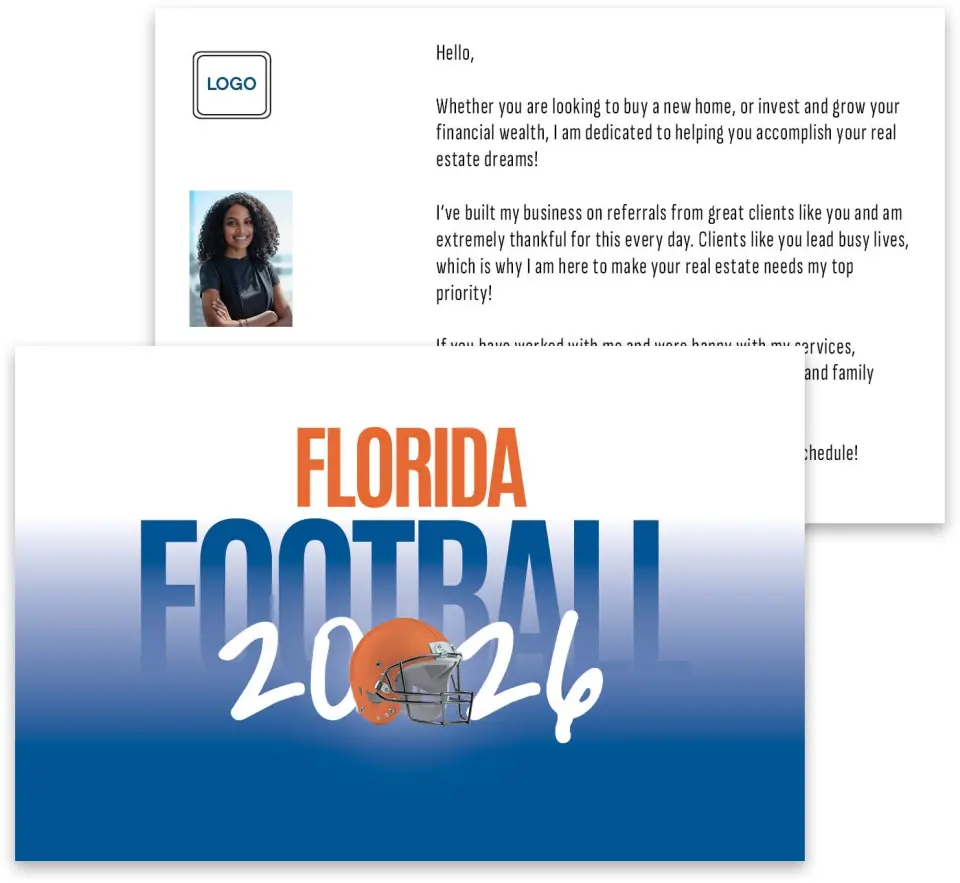 This is a 3¾" x 5¾" Football Insert called Florida printed in full color