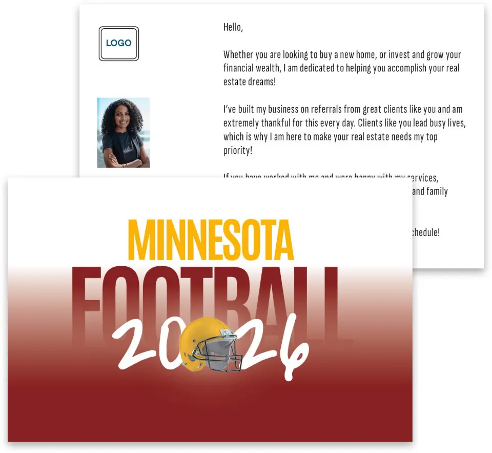 This is a 3¾" x 5¾" Football Insert called Minnesota printed in full color